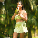 Swim Skort With Tie Up Solid