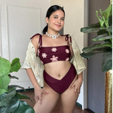 Bikini Top With Crochet Lace Flowers