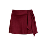 Swim Skort With Tie Up Solid