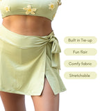 Swim Skort With Tie Up Solid