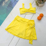 Swim Skort With Tie Up Solid