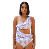 Off Shoulder Swim Monokini With Ruffles