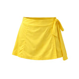 Swim Skort With Tie Up Solid