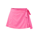 Swim Skort With Tie Up Solid