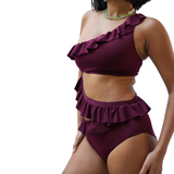 Off Shoulder Swim Monokini With Ruffles