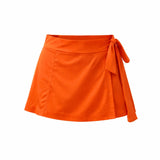 Swim Skort With Tie Up Solid