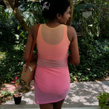 Mesh cover up body-con dress