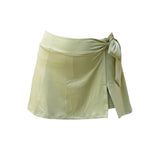 Swim Skort With Tie Up Solid