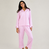 Cotton Embroidered Striped Pyjama Set