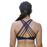 High support sports bra with strappy back