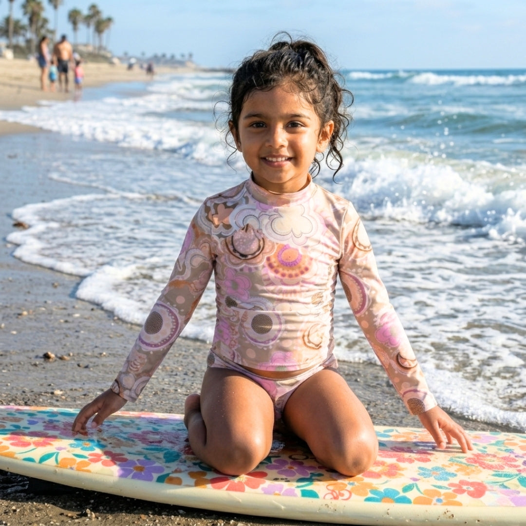 Full sleeve girls swimsuit set