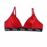 Red Velvet Bralette with Sparkle Logo Band