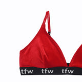 Red Velvet Bralette with Sparkle Logo Band